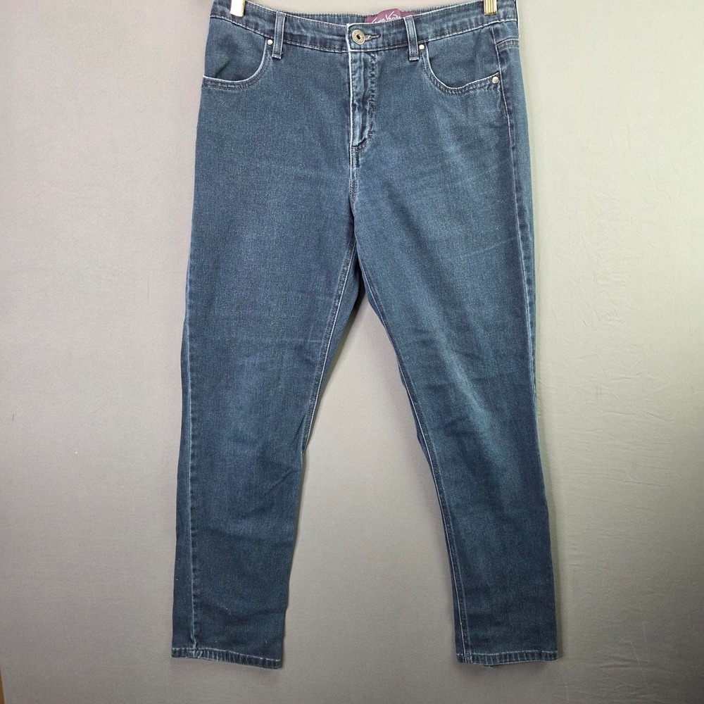 Gloria Vanderbilt Amanda Jeans Size 10 Blue High Rise Tapered Leg Stretch Denim